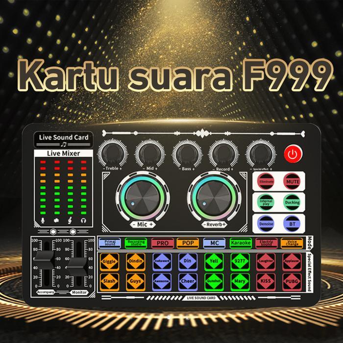 การ์ดเสียง Bonkyo F999MAX การ์ดเสียงมืออาชีพวัสดุโลหะความละเอียดสูงสําหรับโทรศัพท์มือถือคอมพิวเตอร์ค