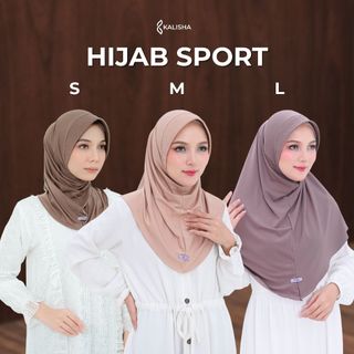 Kalisha - Sport Bergo Instan S M L Kerudung Olahraga Bahan Jersey