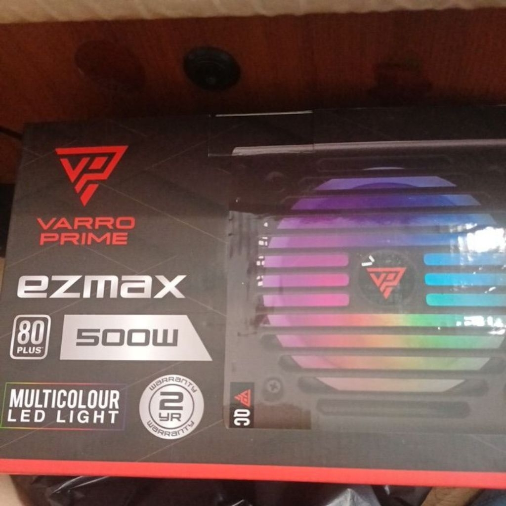 PSU VARRO EZMAX 500W RGB 80+ แหล่งจ่ายไฟ 8 Pin 80 Plus Varro Prime gaming 500 วัตต์ led