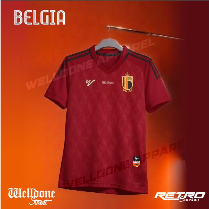 ชุดฟุตบอลโลก! BELGIUM CLUB NATIONAL TEAM RETRO JERSEY / FOOTBALL JERSEY / SUPPORTER JERSEY / VINTAGE