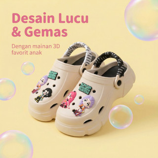 PULULU-Sandal Bata Anak Perempuan Kartun Lucu  Ringan EVA Empuk Anti Slip
