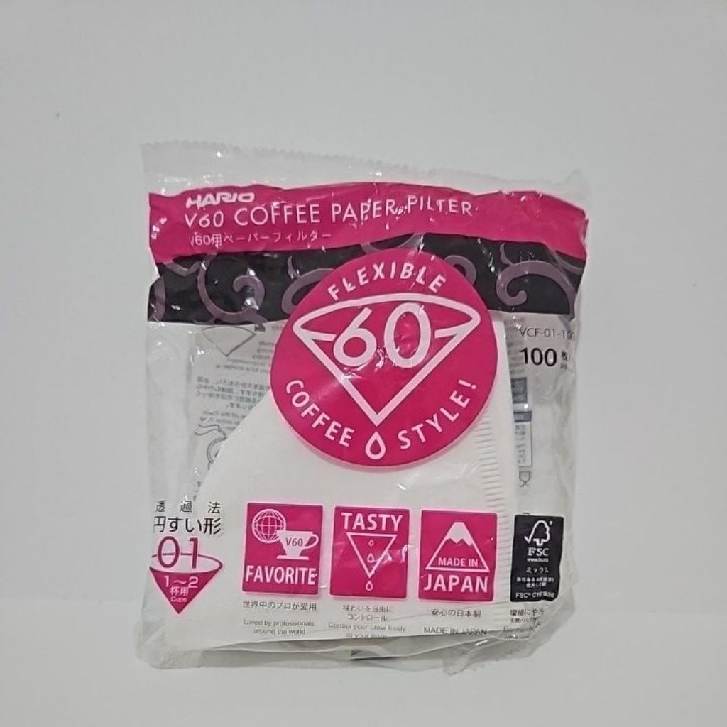 [WAREHOUSE CLEARANCE] Hario V60 กระดาษกรอง 01 VCF-01-100W (100ชิ้น)