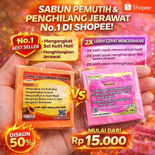 [ BPOM TERMURAH ] 1 LUSIN 12PCS SABUN SUSU COLLAGEN PINK PUTIH SABUN PEMUTIH BADAN 18gr