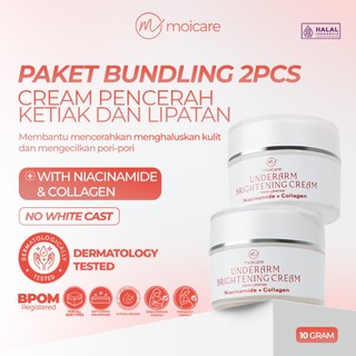 MOICARE PAKET BUNDLING 2 PCS Underarm Cream Whitening Niacinamide & Collagen Pencerah Kulit Lipatan | Paket hemat moicare |  Collagen & Niacinamide Underarm Cream | Underarm Brightening Cream  | Pencerah lipatan dan selangkangan