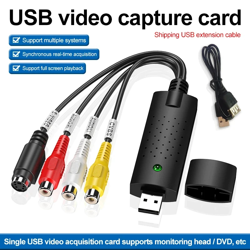 USB Video Capture RCA S-Video To USB Converter Transfer VHS VCR กล้องวิดีโอแล็ปท็อป PC Analog Video 