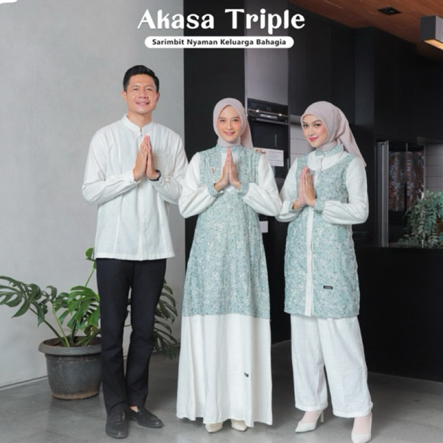 LUBI AKASA TRIPLE SOFT GREEN Gamis Tunic Koko AKASA Akasha ชุดเดรสผู้หญิง