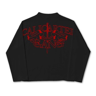 Notice Longsleeve Boxy Lengan Panjang Cali Cartel Red - Kaos Boxy Crop Longsleeve Black