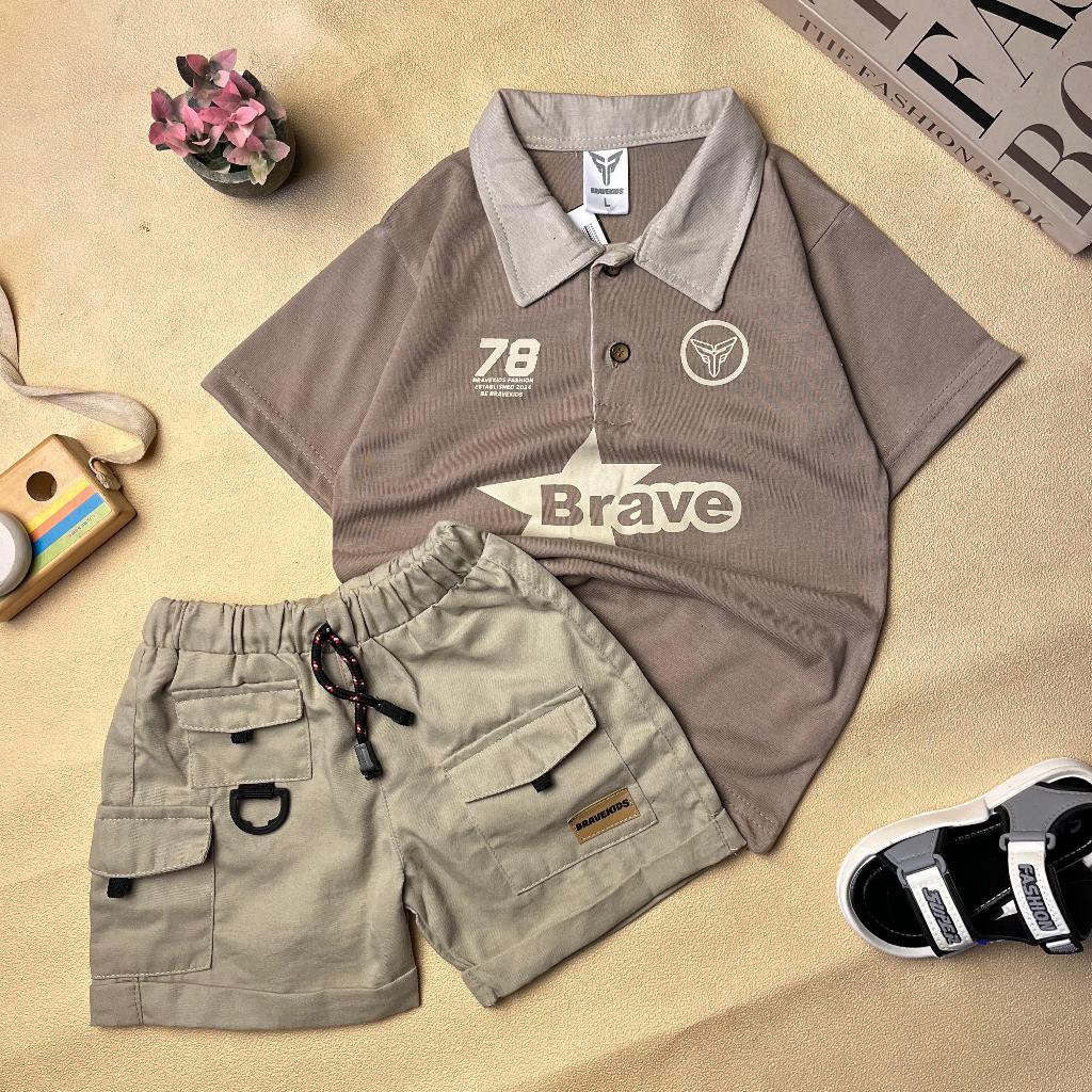 KATUN BRAVEKIDS FASHION - RUGBY BURNN CHEESE TEES COTTON 24s CHILDRENS SUITS AGED 1-5 ปีเสื้อยืดและก