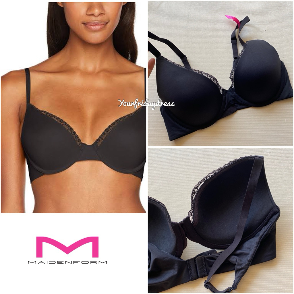 Maidenform ผู้หญิง Comfort Devotion หน่วยความจําโฟม Extra Coverage Bra แบบมีสาย push up ระดับส่งออก surplus 34Dd 36Dd 38Dd 40c 40D