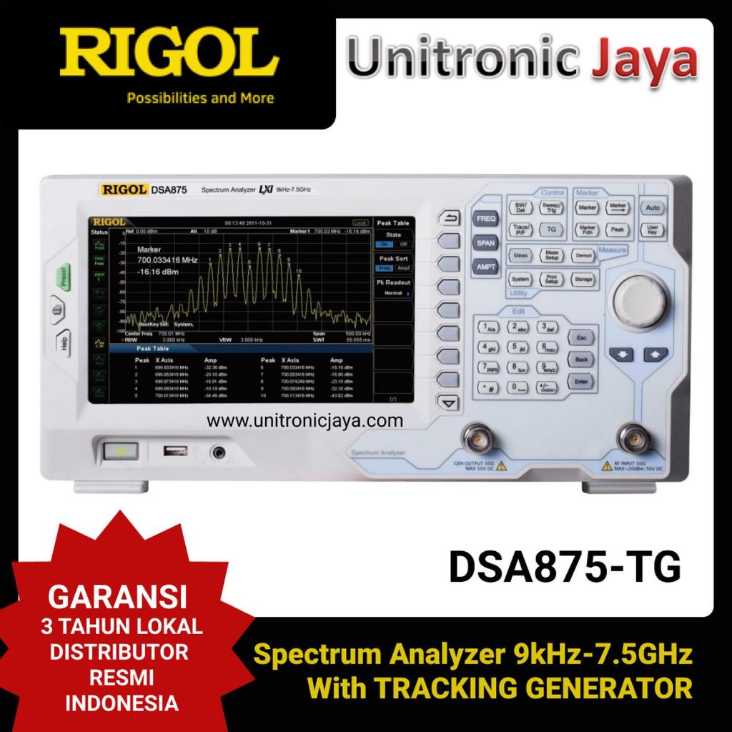 RIGOL DSA875-TG Spectrum Analyzer 9kHz-7.5GHz พร้อม TRACKING GENERATOR