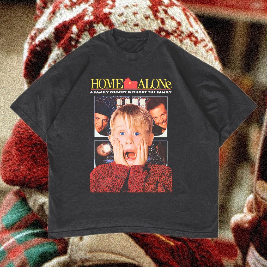 เสื้อยืด Home Alone | เสื้อยืดวินเทจโอเวอร์ไซส์ | หนังภาพยนตร์ 02