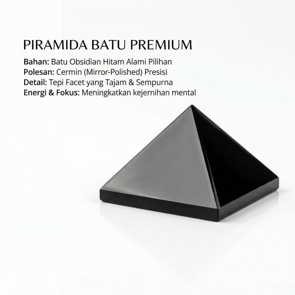 Pyramid ของแท้ Black Obsidian Anti-EMF ป้องกันรังสีและพลังงานเชิงลบ - คริสตัล Feng Shui Premium Desk