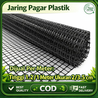 Jaring Pagar Plastik HDPE Tebal | Lubang 2cm / 3.5cm | Tinggi 1M / 1.2M | Dijual Per Meter | Untuk Ayam, Kebun & Balkon | Tahan UV Anti Karat