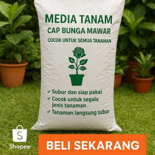 Media Tanam Pupuk Organik 5 Kg Cap Bunga Mawar siap pakai merangsang pertumbuhan daun bunga buah