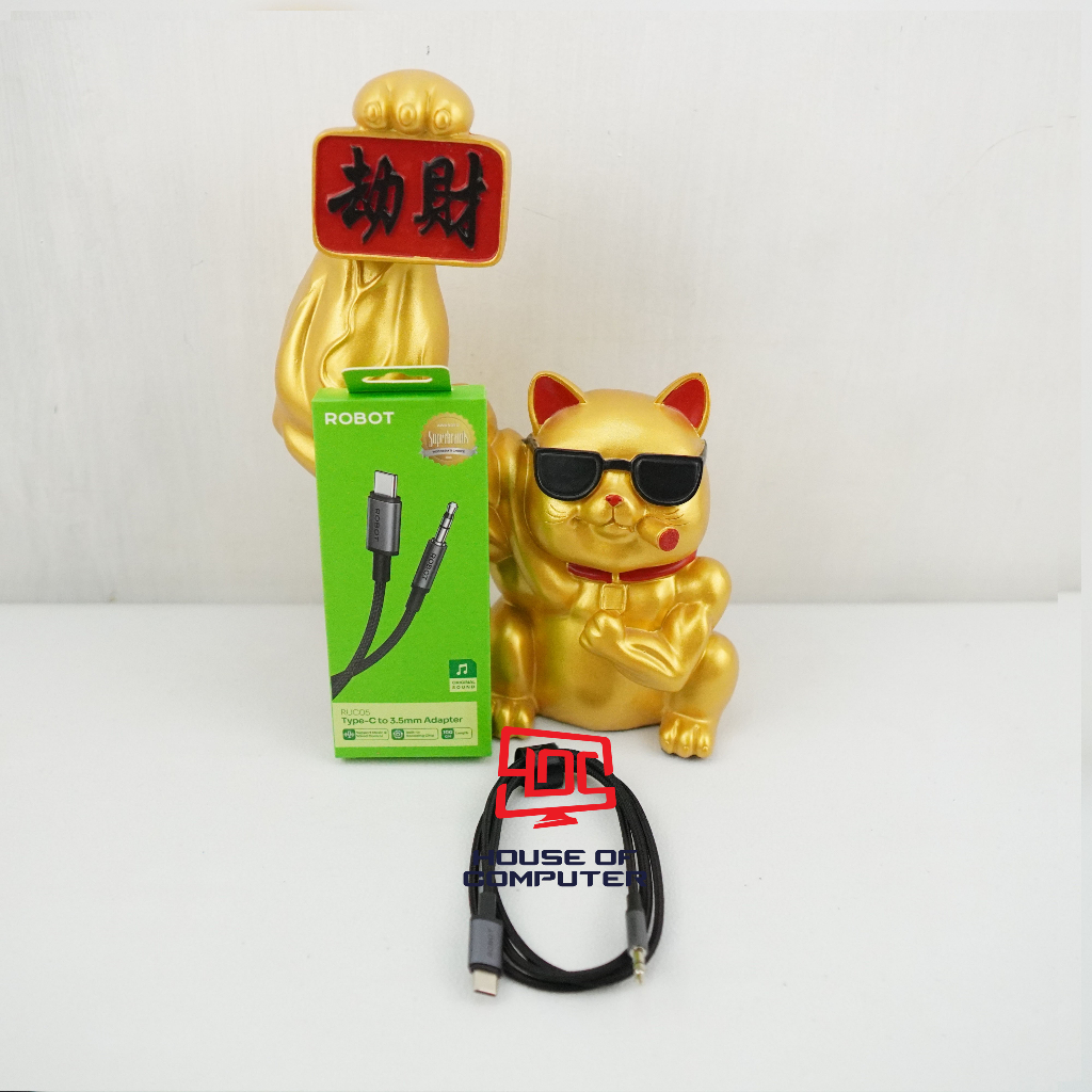 TYPE C TO JACK DATA CABLE 3.5MM ROBOT RUC05 100CM