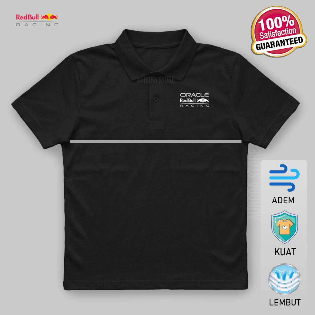 เสื้อโปโลผู้ชาย Redbull Racing Silver F1 Line S-4XL