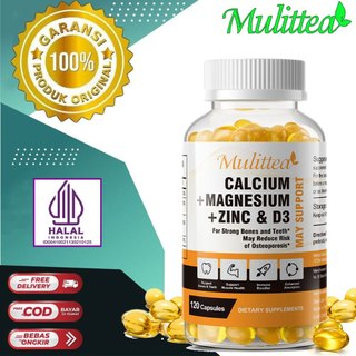 Mulittea 120pil Kalsium Magnesium& Seng Kapsul VitaminD3  Mineral kompleks meningkatkan volume sperma Tulang Suplement