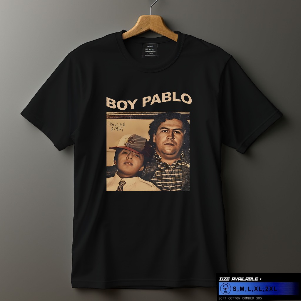 เสื้อยืด - Boy Pablo Escobar Pablo Escobar T-Shirt - เสื้อยืดผู้ชาย - Mens Top - แฟชั่นผู้ชาย - เสื้