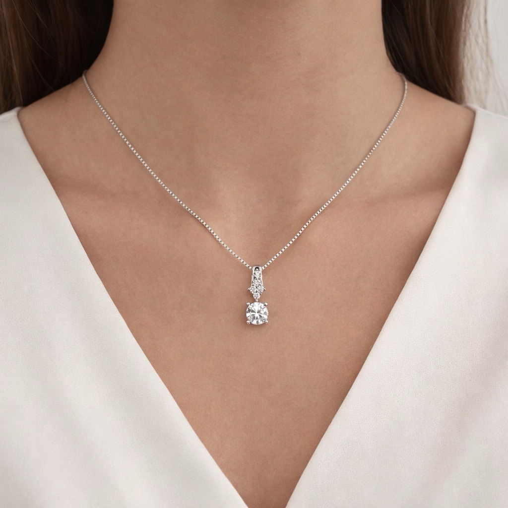 Yaxiya สร้อยคอจี้เพทายผู้หญิง 45 ซม. หรูหรา Minimalist K02196