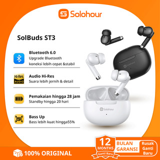 Solohour ST3 TWS Earphone Bluetooth 6.0 Headphones Wireless Sports Bass Noise Reduction Battery Efficient 28hr Quick Pairing with Mobile Phone