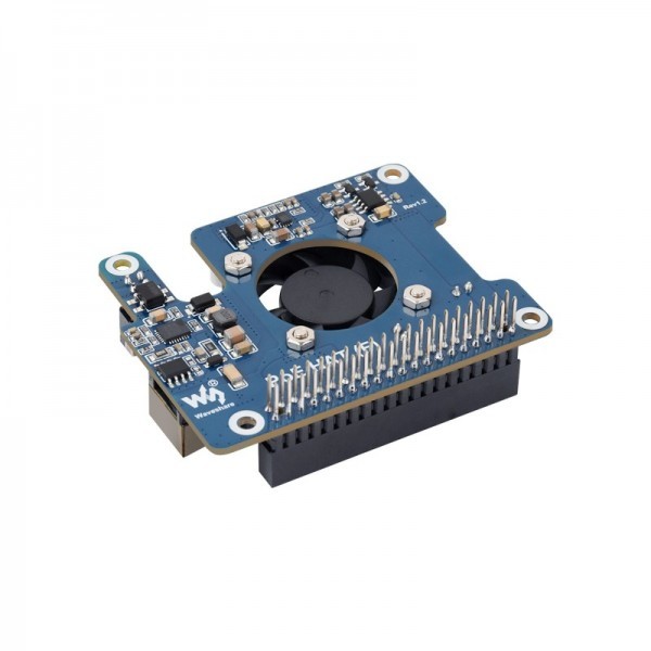 Power Over Ethernet HAT สําหรับ Raspberry Pi 5 / CM5 Onboard กําลังสูงพร้อมพัดลมและฮีทซิงค์รองรับ 80