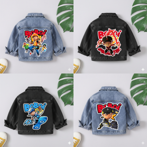 BOBIBOY JEANS JACKET สําหรับ BOYS AGED 1-7 YEARS SNOW BLUE & SNOW BLACK