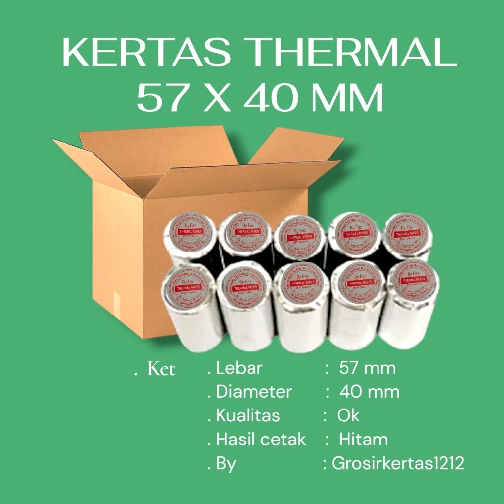 กระดาษ THERMALT 100 ม้วน 57X40 EDC BLUETOOTH 58mm