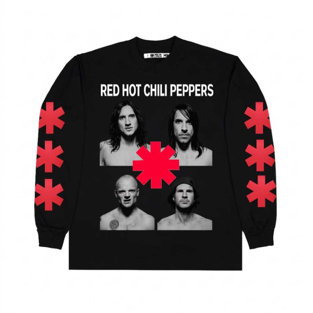 เสื้อยืด NEBULA RHCP Longsleeve Vintage เสื้อยืดแขนยาวสีดํา