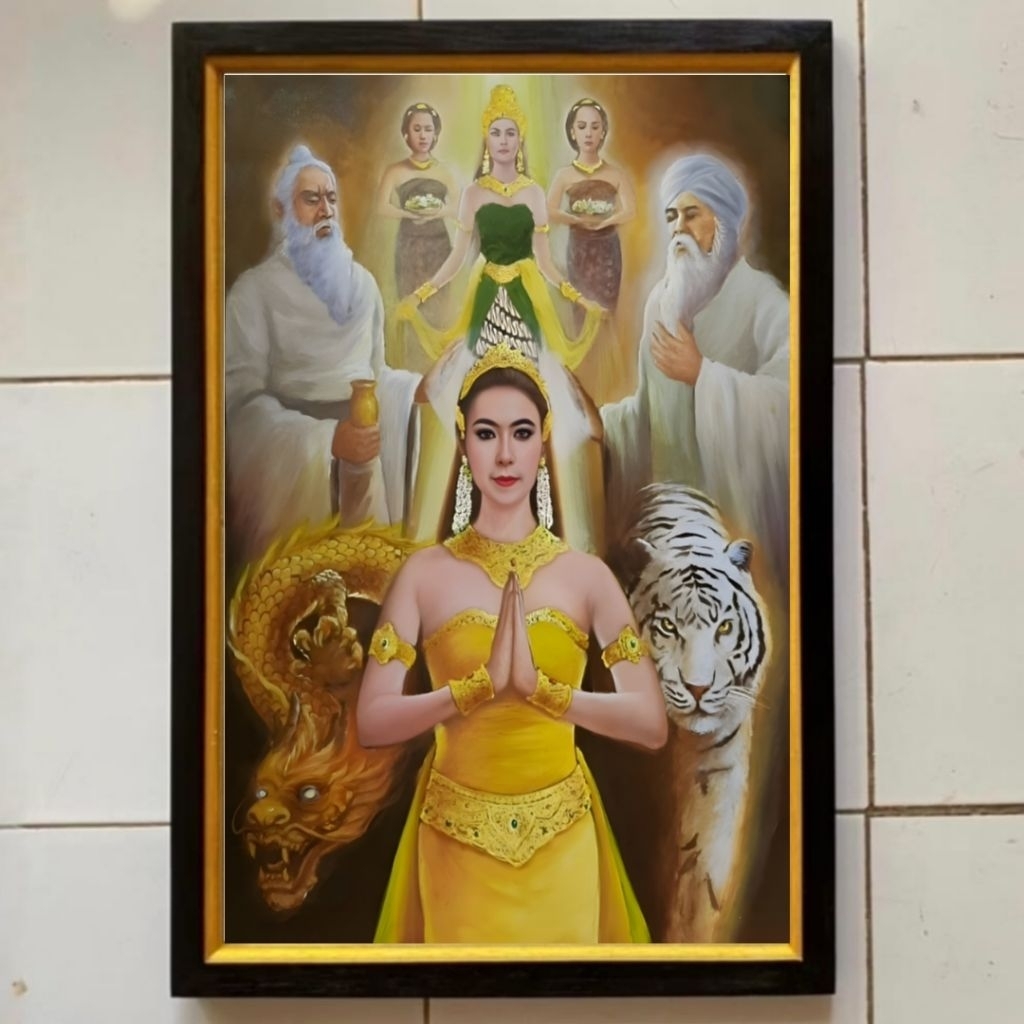 RATU South Coastal queen ภาพวาดตกแต่งผนัง plus กรอบขนาด 65cmx45cm