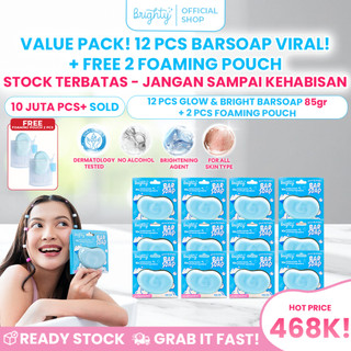 [READY STOCK] 12 Pcs Brighty Glow & Bright Bar Soap Sabun Mandi Pemutih badan sabun pencerah sabun whieting whitening soap