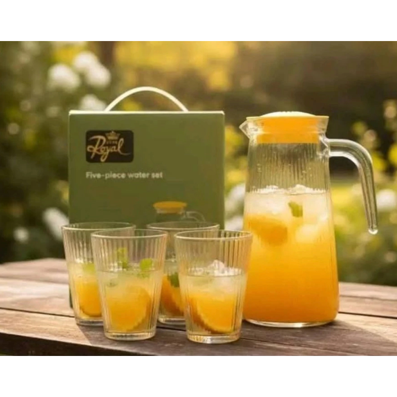 Royal Teapot & Glass ประกอบด้วย 5 วัสดุแก้วสุนทรียศาสตร์ Star Royal - ชุดแก้วขลุ่ย 5 ชิ้น