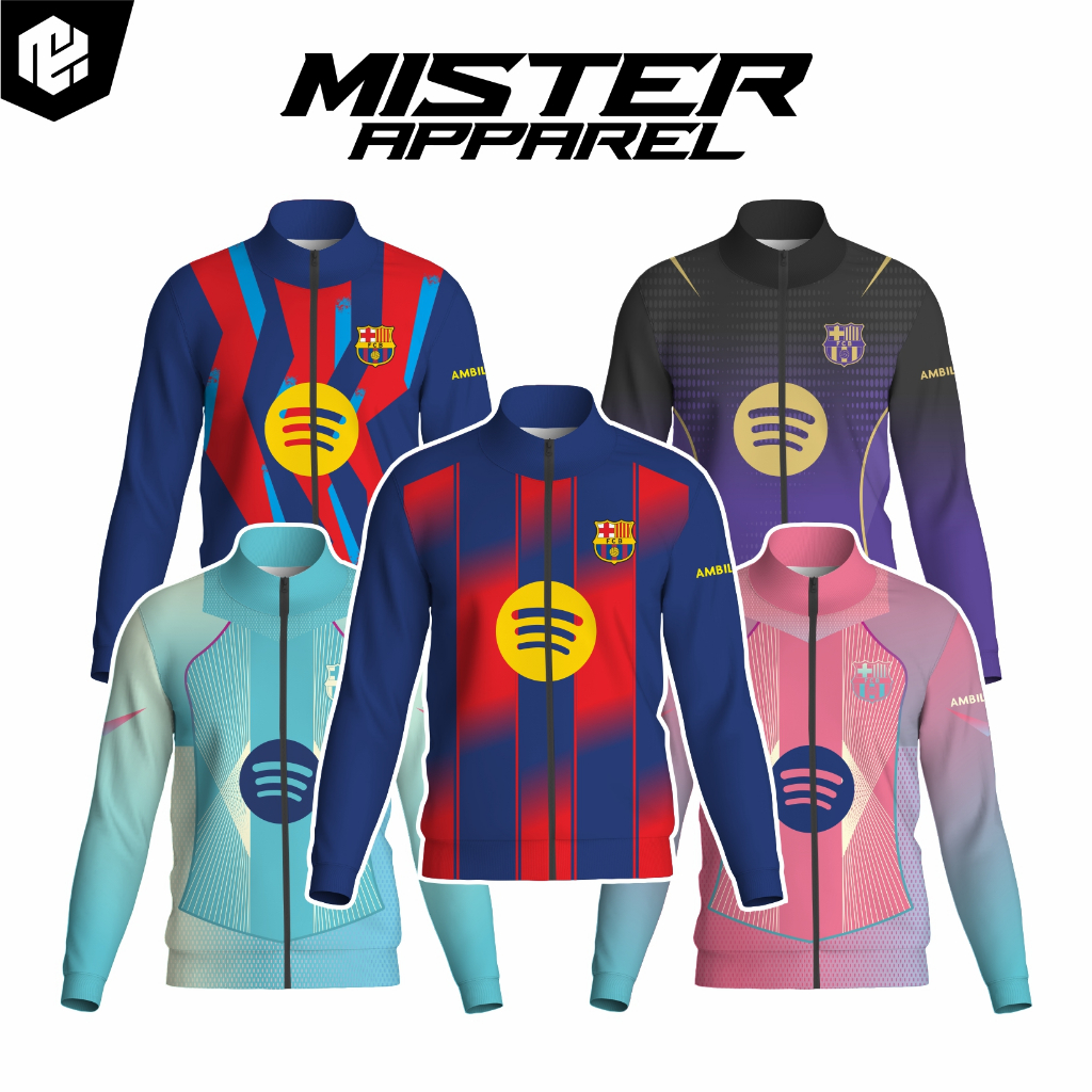 FOOTBALL CLUB JACKET TRACK TOP FULL PRINTING / Barca Track Top Jacket 25-26 Full Printing Lotto Mate