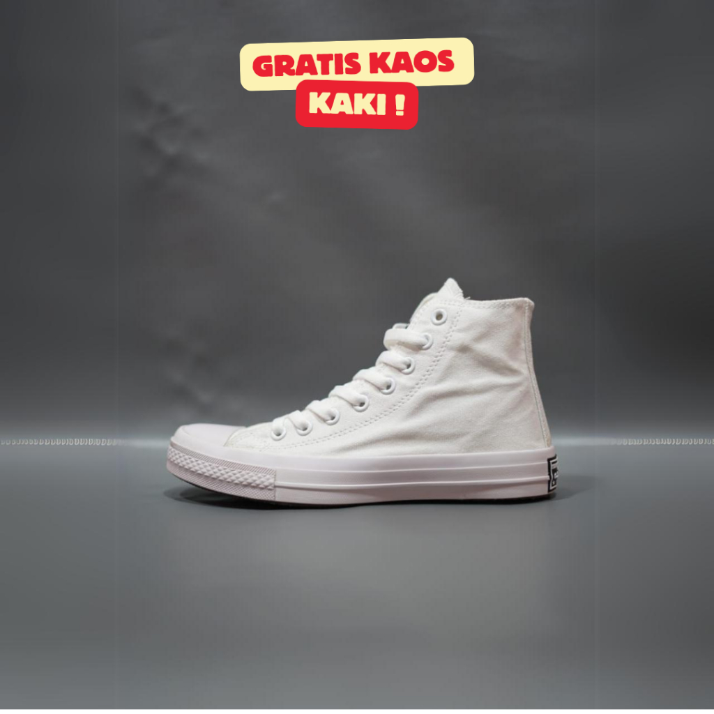 All Star Chuck Taylor High Canvas รองเท้าลําลองสีขาวล้วน 100%