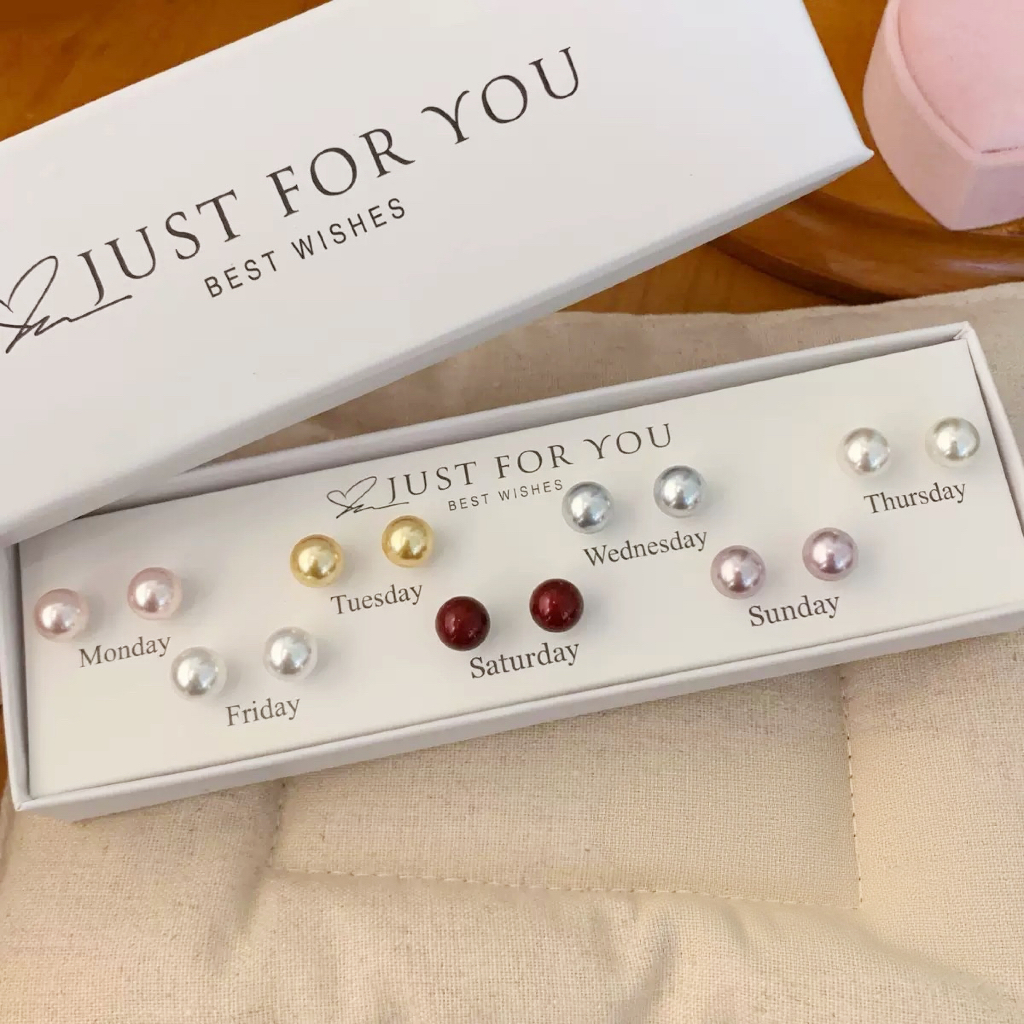 EMLYS.studio - ONEWEEK EARING - EARRINGS 14 ชิ้น 1 ชุดพร้อมกล่อง