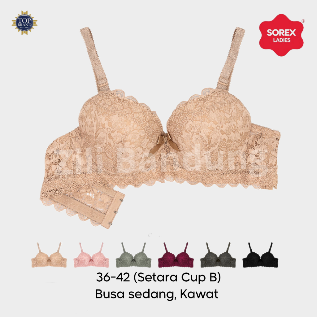 Sorex Underwire Bra Full Lace Medium Foam Cup B (Size 36-42)