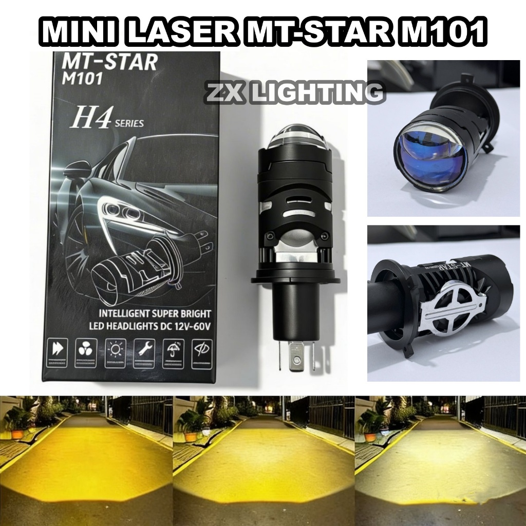 H4 M101 3 สีทั้งหมด Wheather ไฟหน้าพัดลมระบายความร้อน Bluelens มินิโปรเจคเตอร์ MT-STAR
