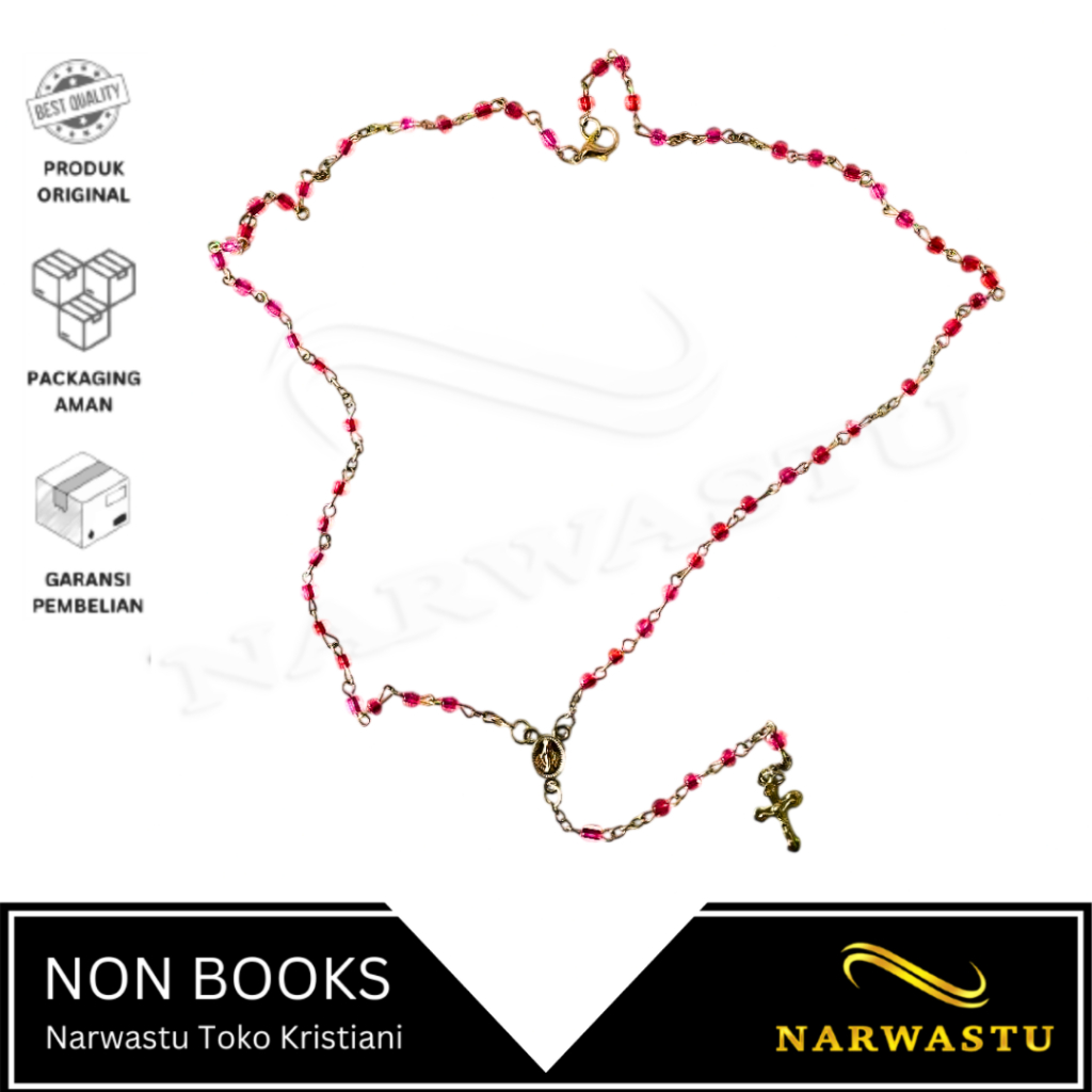 NARWASTU - สร้อยคอลูกประคําลูกอมคาทอลิกขนาดเล็ก - PTR093
