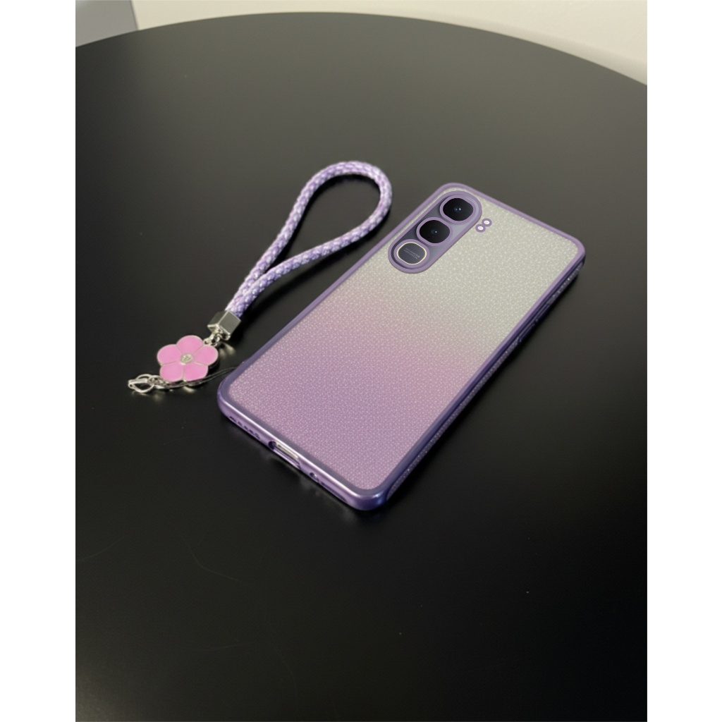Vivo Y21D Y27 4G Y27s Luxury Glitter TPU Premium Silicon Case ฟรีเชือกเส้นเล็กดอกไม้