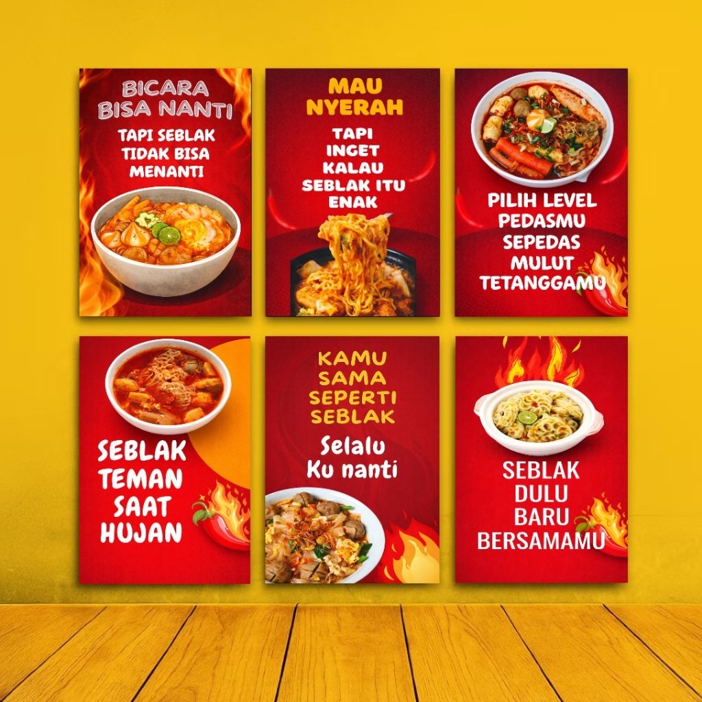จอแสดงผลผนังคําคม Seblak โปสเตอร์ Warung Seblak Wall Decor ห้องครัว