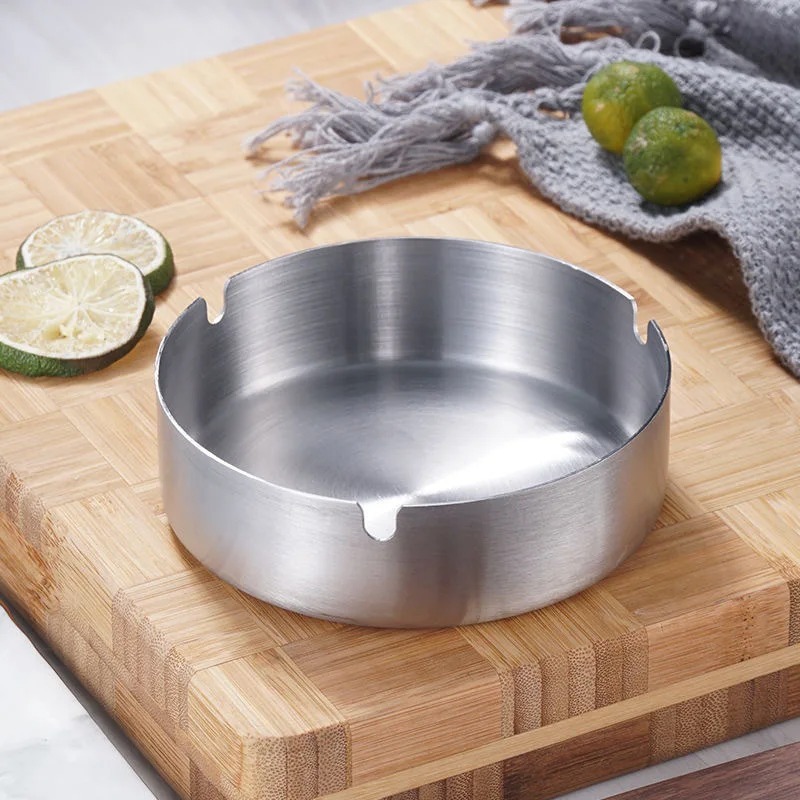 Stainless Steel Cafe Ashtray Windless Windproof Silver Gold Black - Cool Ashtray Aesthetic Ashtray A