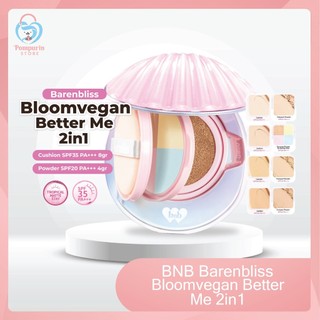BNB Barenbliss Bloomvegan Better Me 2in1 (Cushion SPF35 PA+++ 8gr & Powder SPF20 PA+++ 4gr) / Medium-High Coverage