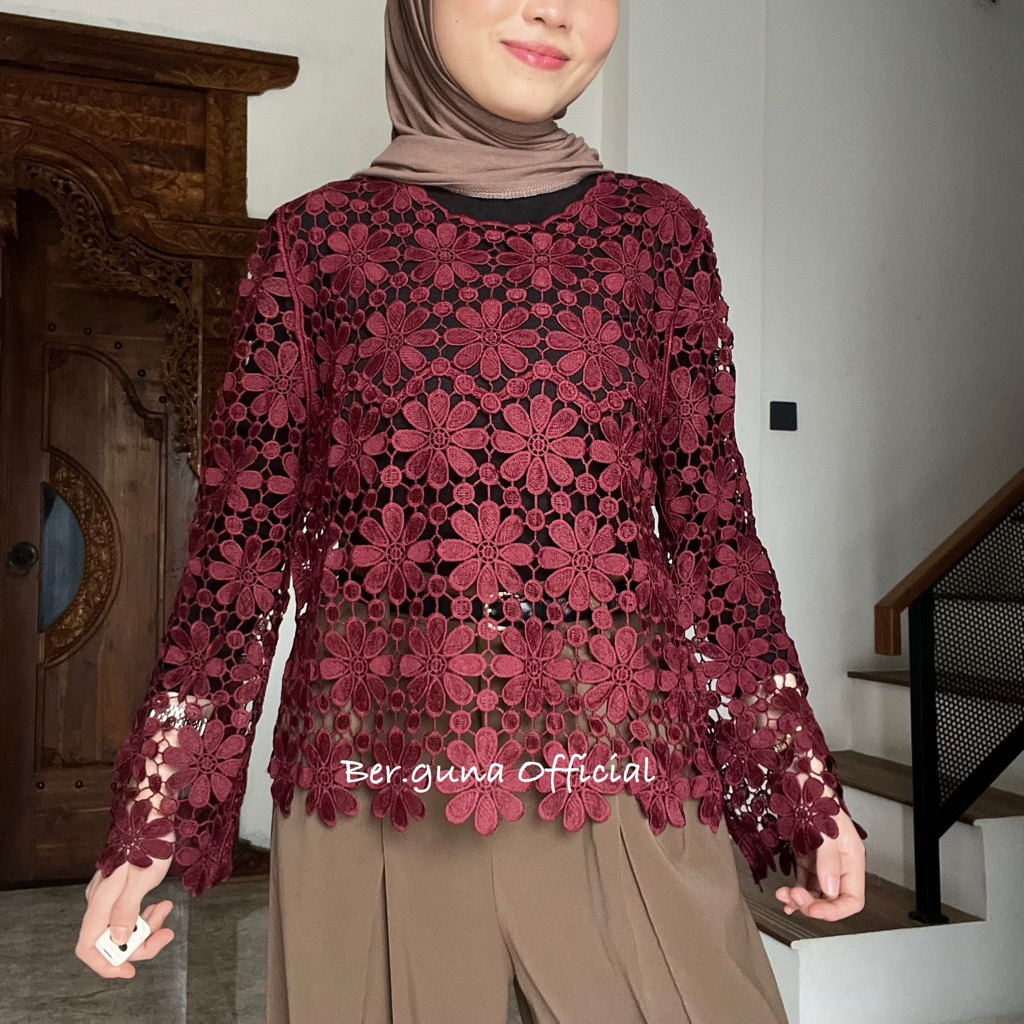 ที่มีประโยชน์ Yora Outer Brukat เสื้อแขนยาวผู้หญิง