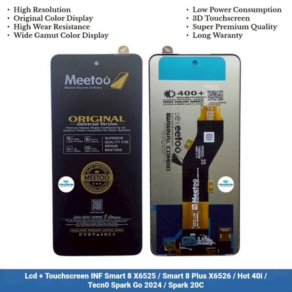 Lcd + หน้าจอสัมผัส Infinix Smart 8 X6525 - Smart 8 Plus X6526 - Hot 40i - Tecno Spark Go 2024 - Spar