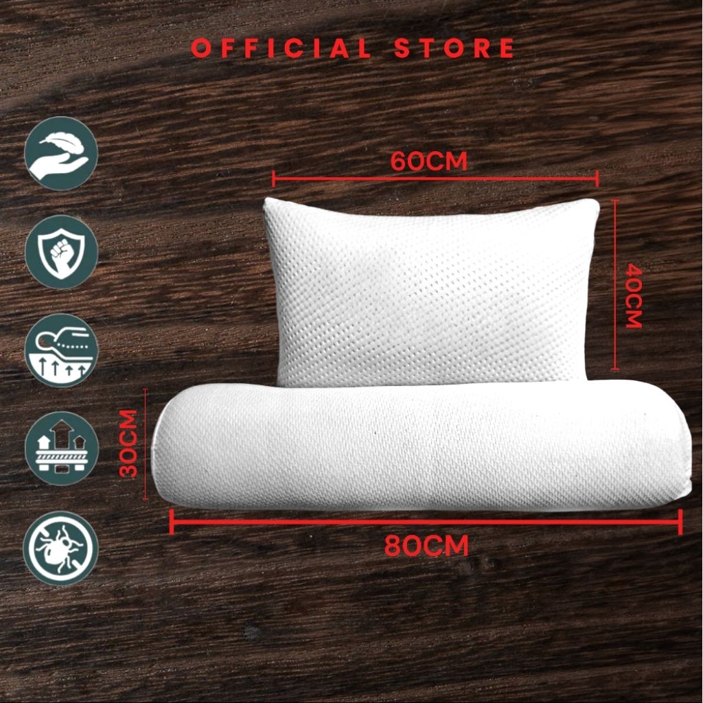 แพ็คเกจ 1 PILLOW + 1 BOLSTER SUPER PREMIUM HOTEL MEMORY FOAM