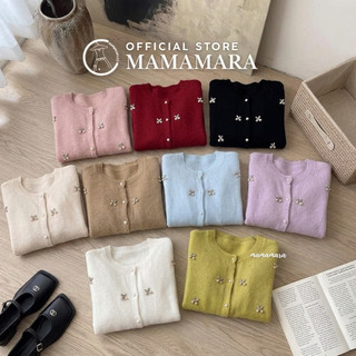 MAMAMARA - 9 WARNA | Cardigan Rajut Wol Atasan Wanita Motif Cherry Imut Manis Girly Outer Simple