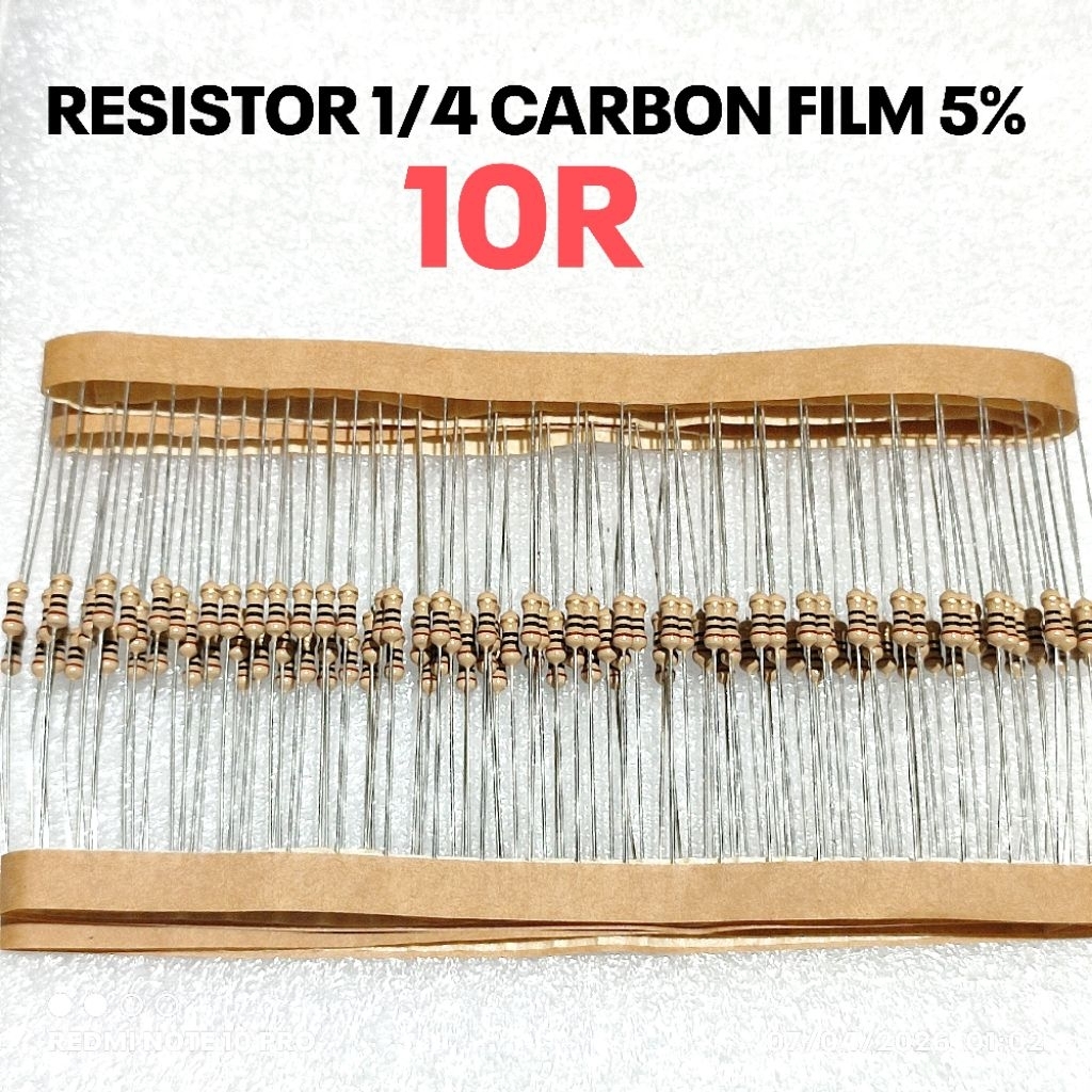 (10 ชิ้น) 1/4W 1/4WATT 10R 10 OHM CF 5% ROHS RESISTORS