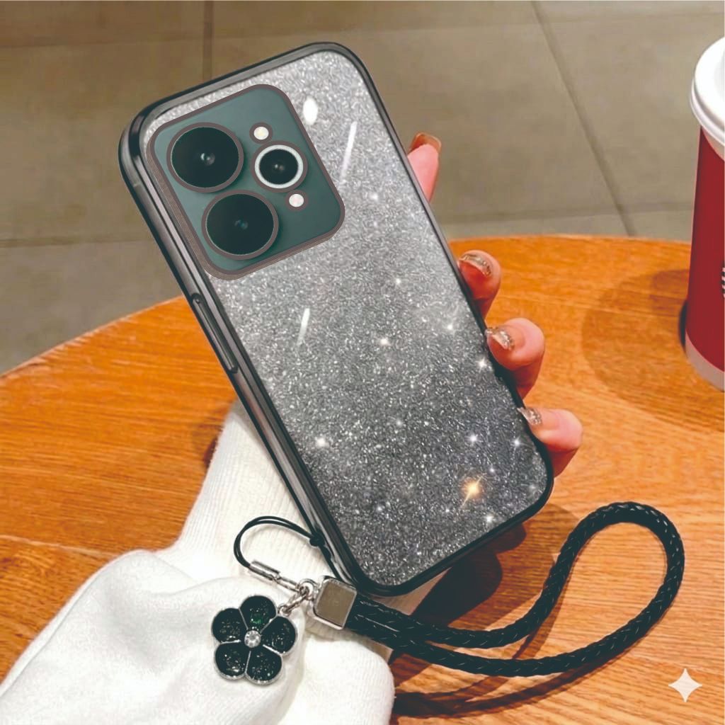 Realme 15 15T 15T Pro 14 14T Luxury Glitter TPU ซิลิคอนพรีเมี่ยมฟรี Lanyard Sweet Flower Store