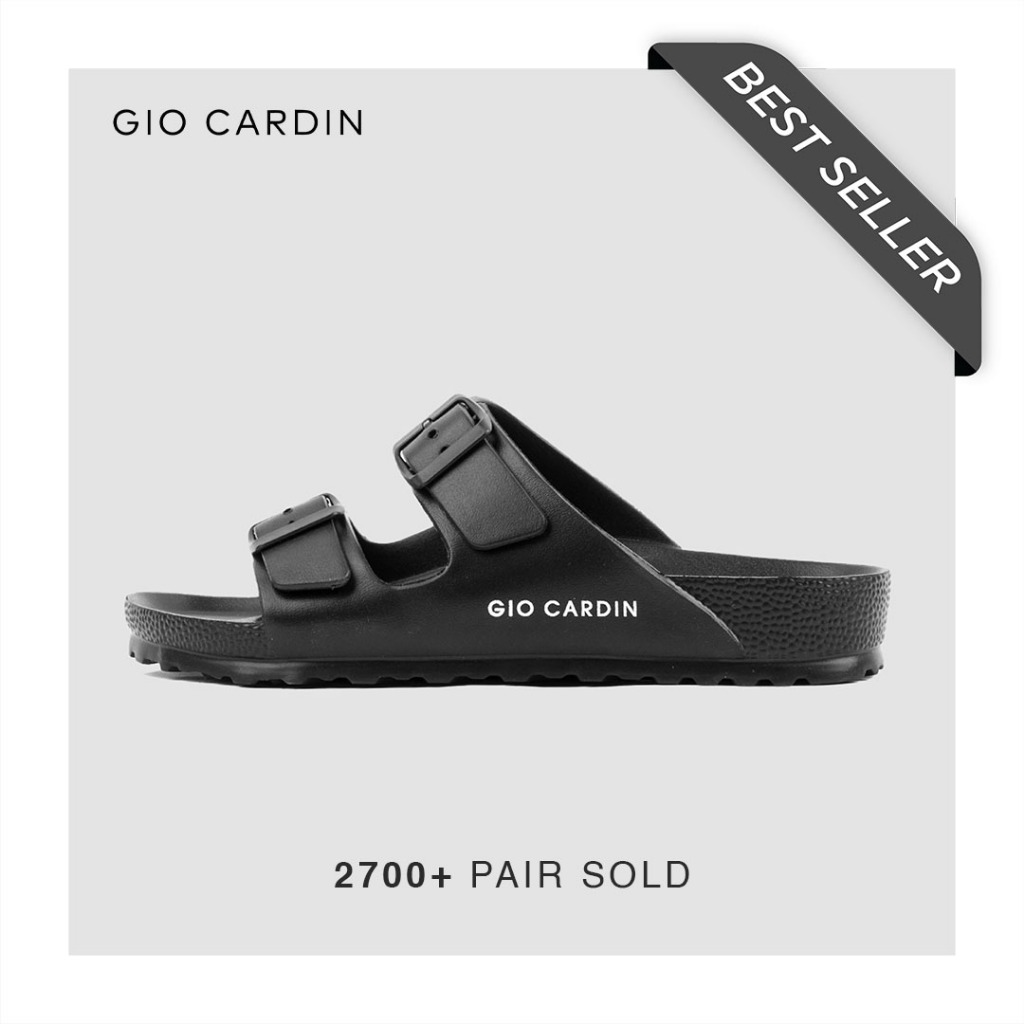 GIO CARDIN - รองเท้าแตะสําหรับบุรุษและสตรี Enzo Triple Black