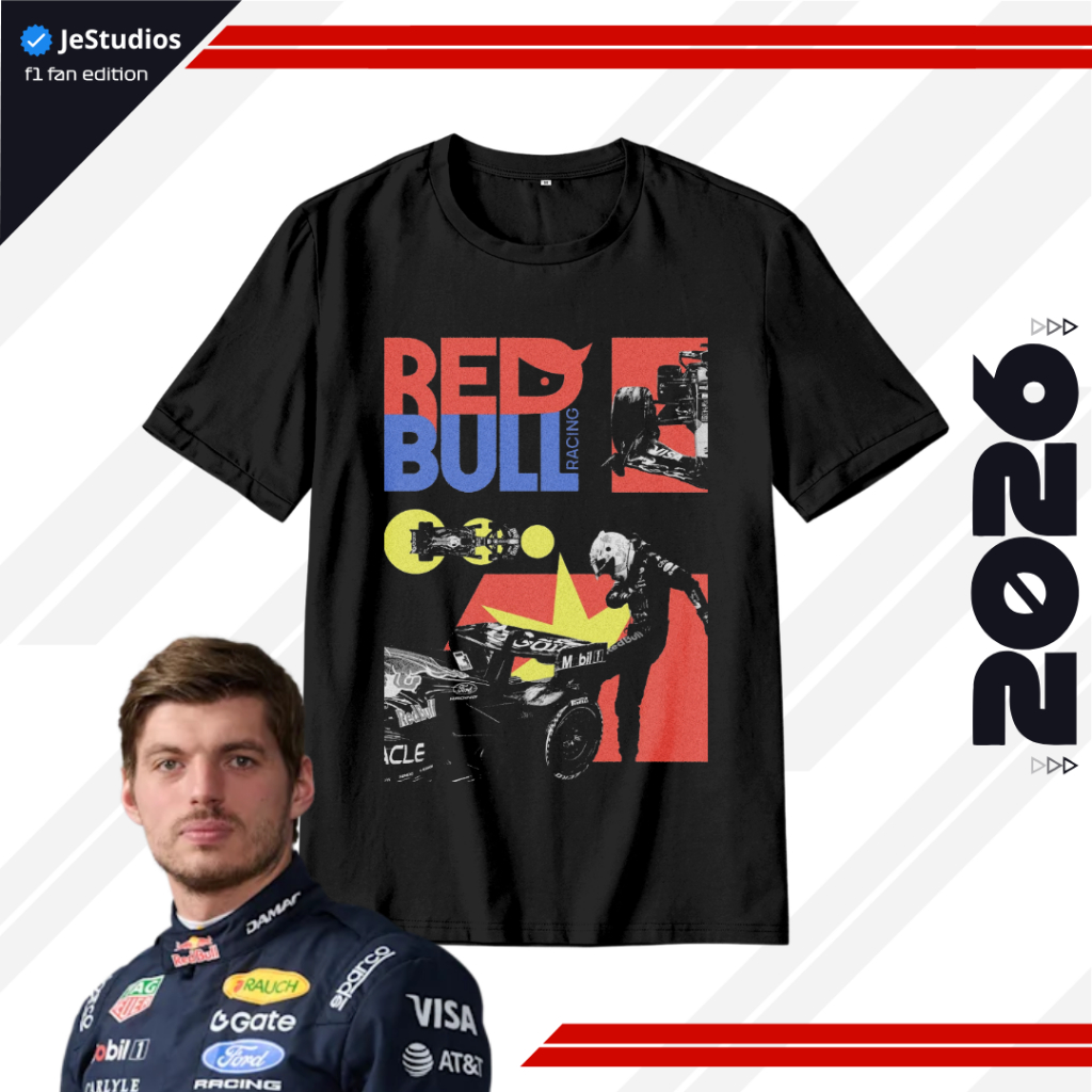 เสื้อยืด F1 Max Verstappen Redbull Pop Art Kaos สูตร 1