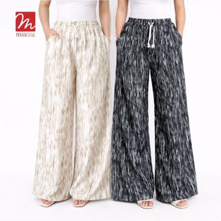EVERYDAY GALAXY PANTS Celana Kulot Panjang Wanita Loose Highwaist Celana Motif Abstrak Galaxy Terbaru